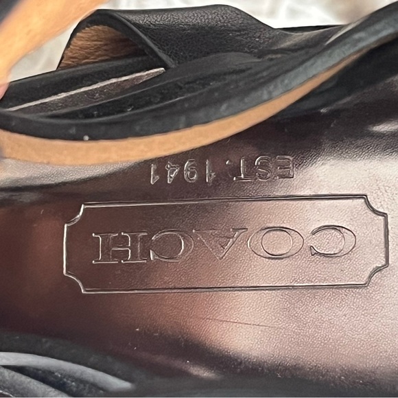 Coach Lucy Balck Gladiator Stilletto Heels Size 7B - Picture 9 of 16